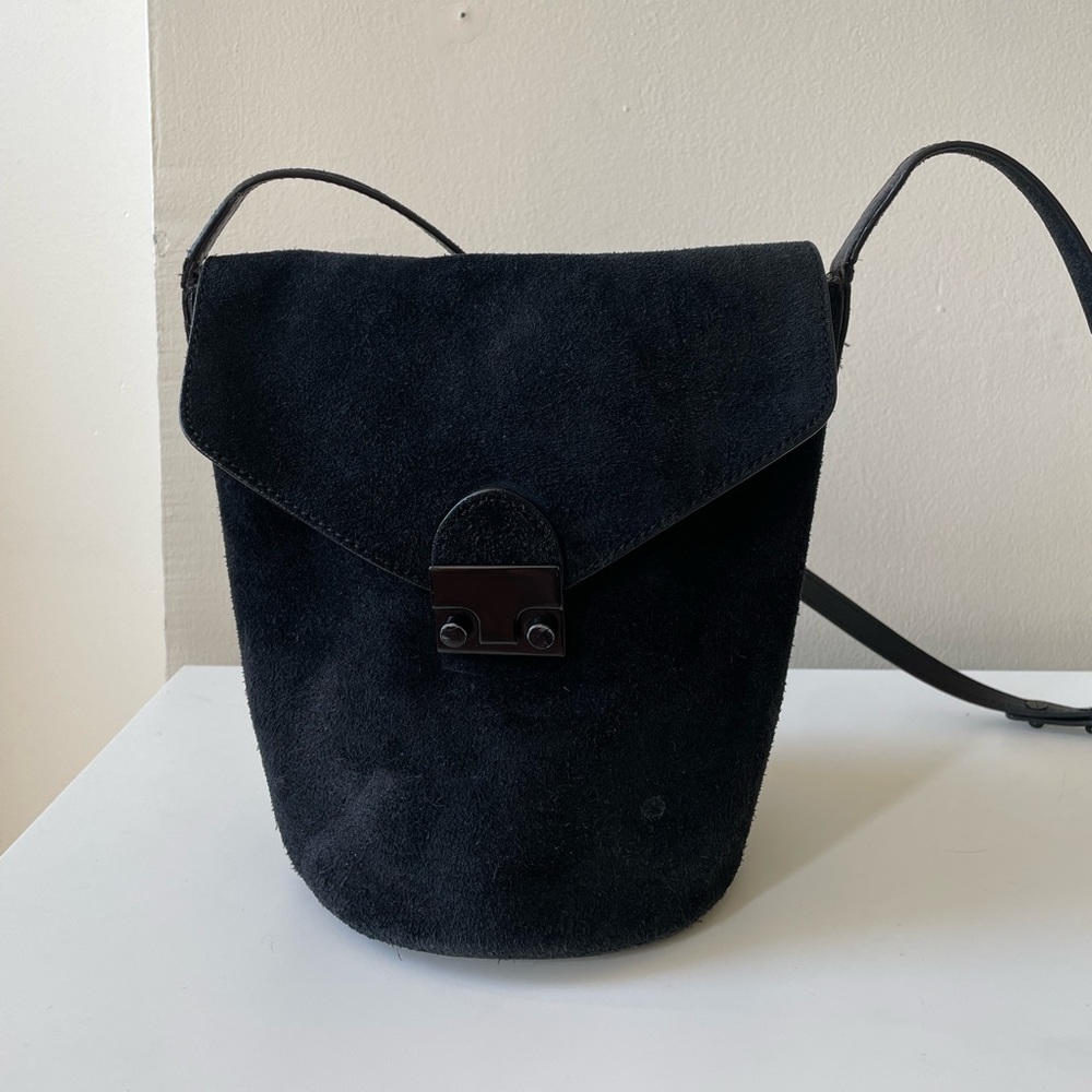 loeffler randall suede bucket bag